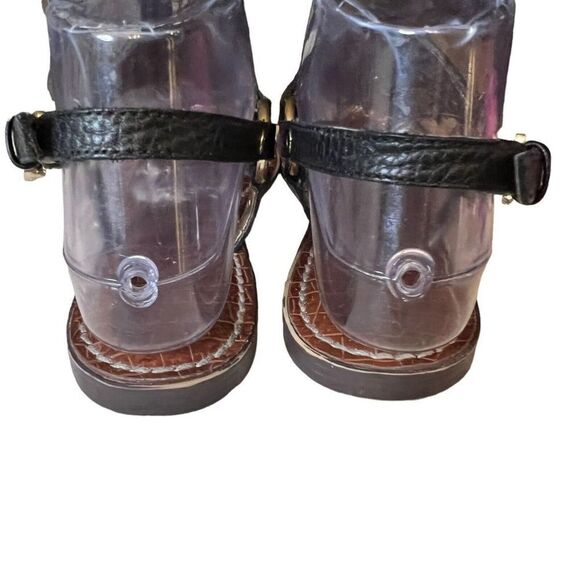 Sam Edelman Greta Sandals Womens 6 M Black Slip On Buckle Strap Flats Comfort - Picture 6 of 7